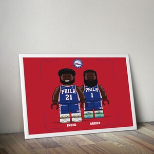 Pôster do Philadelphia 76ers para fãs de esportes, pôster de basquete, pôster da NBA, arte de parede para fãs de basquete, decoração esportiva moderna