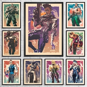 Valorant Poster All Agents Valorant Art Print Game Room Decor  Valorant Gaming Wall Art Geek Gamer Gift Twitch Games Fanart