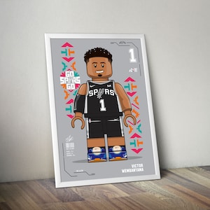 Victor Wembanyama Poster für Sport Fan Basketball Poster NBA Poster Wandkunst für Basketball Fans Moderne Sport Dekoration