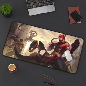 Lee Sin League of Legends Mouse Pad League of Legends  League of Legends Desk Mat Gamer Room Decor Gift For LoL Gamer Gaming Mouse Pad