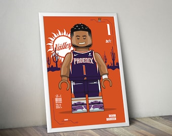 Poster di Devin Booker per appassionati di sport, poster di basket, poster NBA, arte murale per appassionati di basket, decorazioni sportive moderne