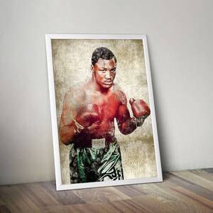 Joe Frazier Poster Boxing Poster MMA Poster  Fight Fan Cave Man Sports Room Wall Art Cave Gift