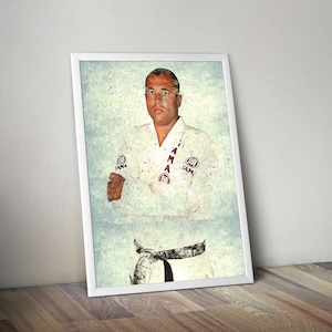 Royce Gracie Poster Boxing Poster MMA Poster  Fight Fan Cave Man Sports Room Wall Art Cave Gift