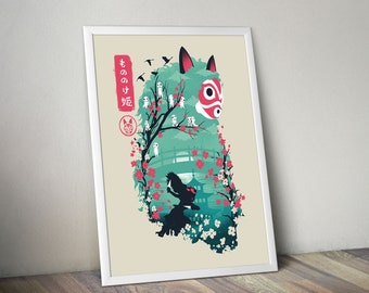 Studio Ghibli Poster Spirited Away Poster Totoro Poster  Howl's Moving Castle Poster Kiki's Art Studio Ghibli Art Print Ukiyo Poster SG - 47