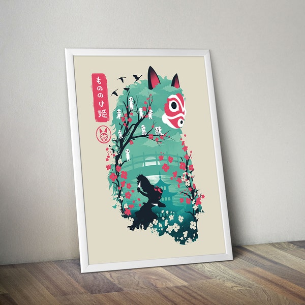 Studio Ghibli Poster Spirited Away Poster Totoro Poster  Howl's Moving Castle Poster Kiki's Art Studio Ghibli Art Print Ukiyo Poster SG - 47