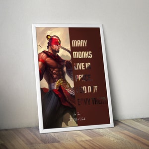 Lee Sin League of Legends League of Legends Poster LoL Poster the Blind Monk Gift For LoL Gamer Gift For Boyfriend