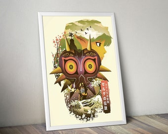 Zelda Majora's Mask Poster Legend Poster The Legend of Zelda Poster Adventure Print Gaming Poster Gamer Room Decor Gaming Print