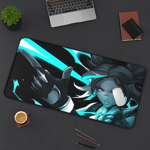 Neon Valorant Mouse Pad Valorant Valorant Desk Mat Gamer Room Decor Gift For Valorant Gamer Gift For Boyfriend Gaming Mouse Pad