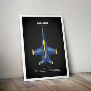 Poster "The Blue Angels", poster di aerei, arte aeronautica, decorazione murale per aerei, aerei d'epoca, appassionato di aviazione, arte murale per aerei