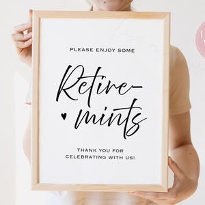 Enjoy Some Retire-mints Party Sign, Printable Retirement Favors Sign (PDF + JPG Download)