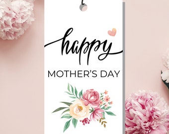 Happy Mother's Day Printable Floral Gift Tag
