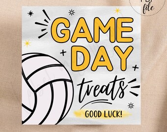 Etiqueta de regalo de buena suerte para el equipo de voleibol (PDF + JPG)