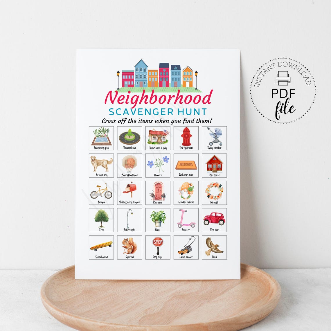 Printable Neighborhood Scavenger Hunt, Outdoor Treasure Hunt for Kids ...