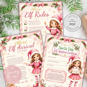Rosa älvbrev för flicka, utskrivbart välkomstpaket för första gången älvan anländer