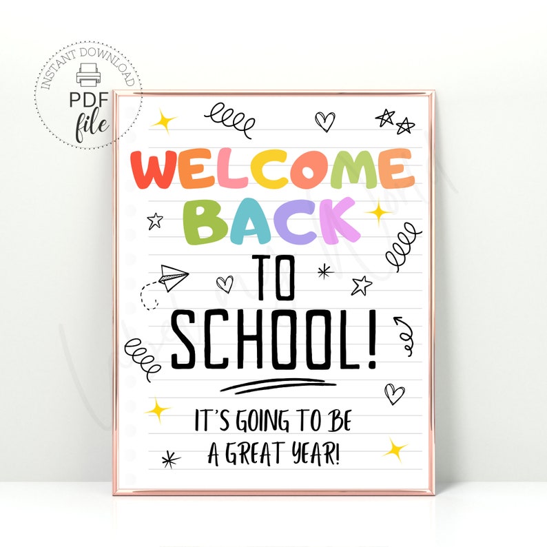 Printable 8x10 Welcome Back to School Table Sign | Teacher/classroom ...