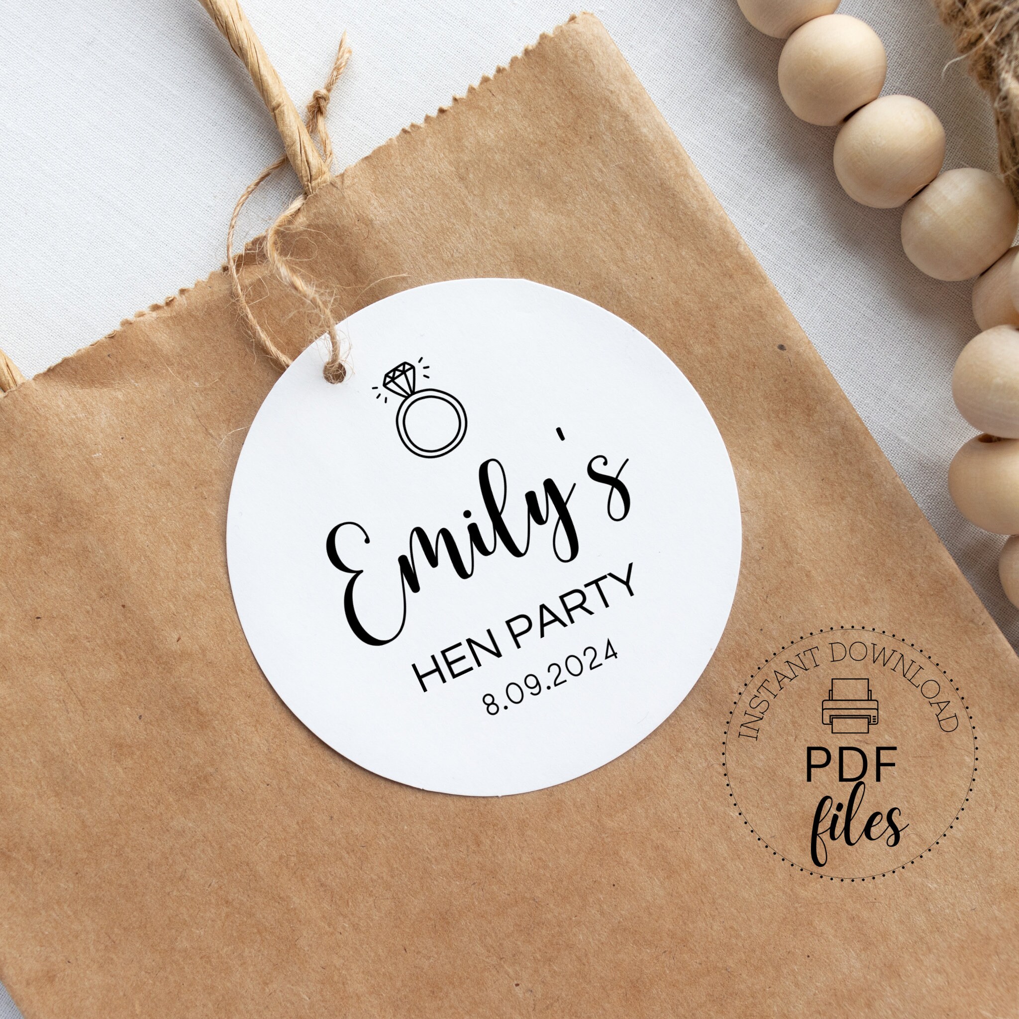 Personalized Hen Party Sticker | Custom Name and Date Bachelorette ...
