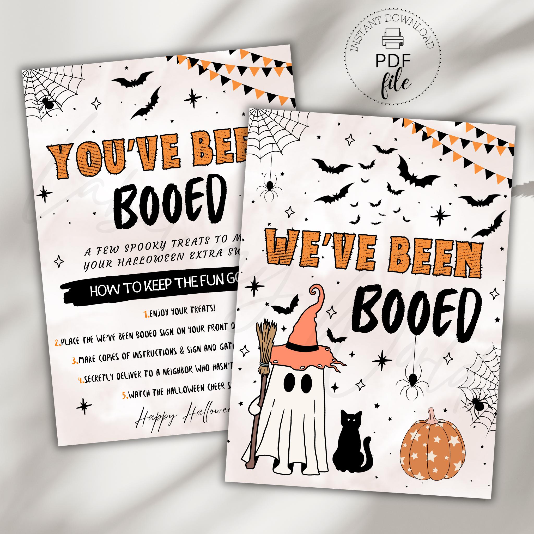 Printable You've Been Booed & We've Been Booed Signs, Halloween ...