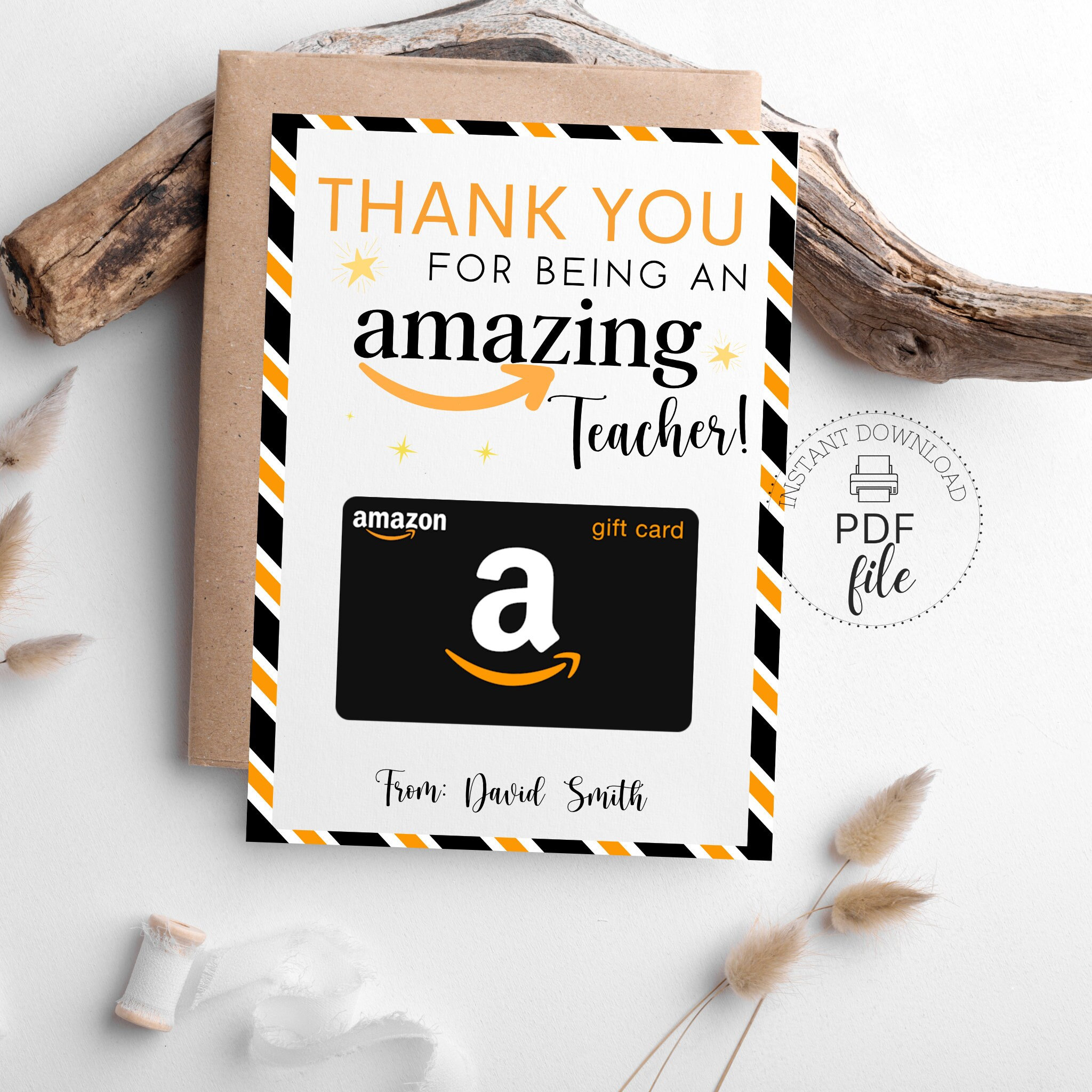 Amazon Gift Card Holder Template Printable Thank You for - Etsy