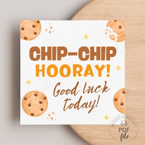 Wydrukuj Chip Chip Hooray Powodzenia Dzisiaj Etykiety na prezenty | Etykiety na smakołyki na dzień gry/zawody | Etykiety na torby ze smakołykami na ciasteczka | Natychmiastowe pobranie pliku PDF