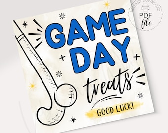 Field Hockey Team Blue Game Day Good Luck Treat Tag (PDF + JPG Download)