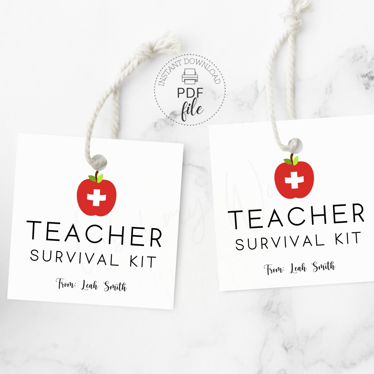 Teacher Survival Kit Tag | Printable Teacher Back to School Favor Tags ...