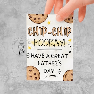 Chip Chip Hooray Happy Father's Day Cookie Treat Tag, druckbar Haben Sie einen tollen Vatertag Geschenkanhänger, Sofort Download PDF + JPG