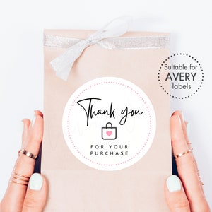 Merci pour votre achat Étiquettes rondes et étiquettes, autocollants imprimables pour petites entreprises 2 po. 2,5 po. 3 po. Étiquettes rondes Avery, téléchargement immédiat PDF + JPG
