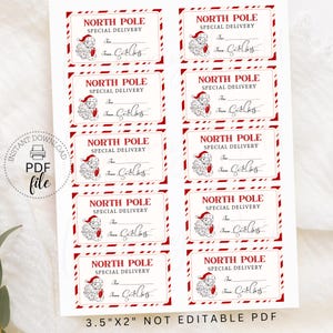 Printable From Santa Christmas Tag, North Pole Special Delivery Gift ...