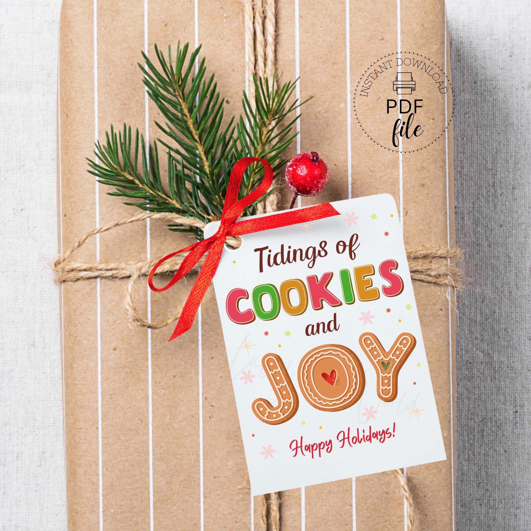 Printable Christmas Cookies Gift Tag, Personalized Tidings of Cookies ...