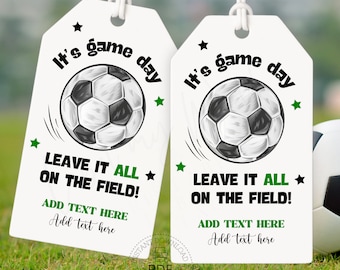 Printable Soccer Game Day Gift Tags | Personalized Soccer Team Good Luck Tag | Soccer Treat/Snack Bag Tag | Instant Download PDF