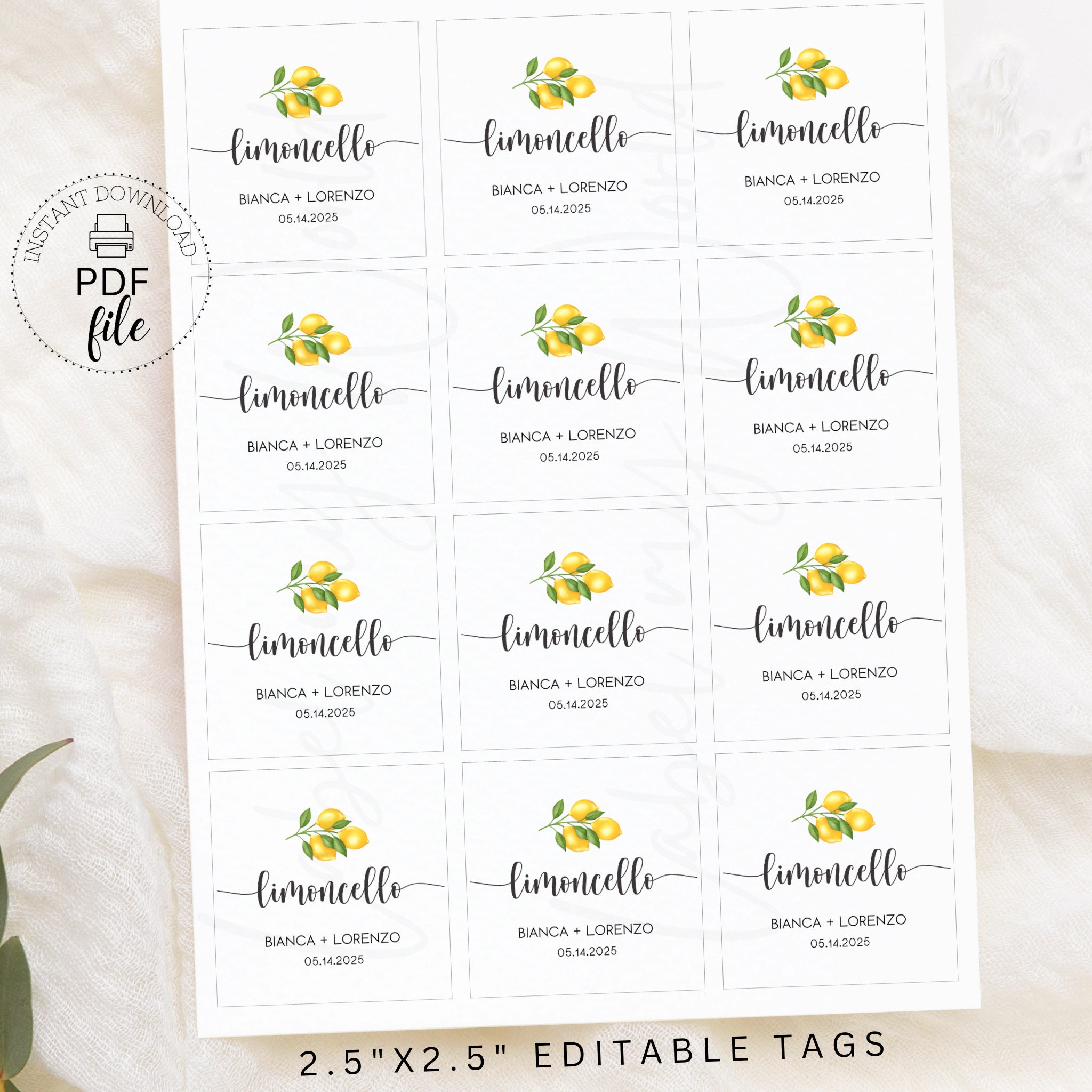PH Pandahall 30 Etichette Adesive Per Bottiglie D'acqua A Tema Limone, Impermeabili (6,4 X 21,6 Cm). Perfette Per Bomboniere, Decorazioni Matrimonio, Feste Di Compleanno. Facili Da Applicare.