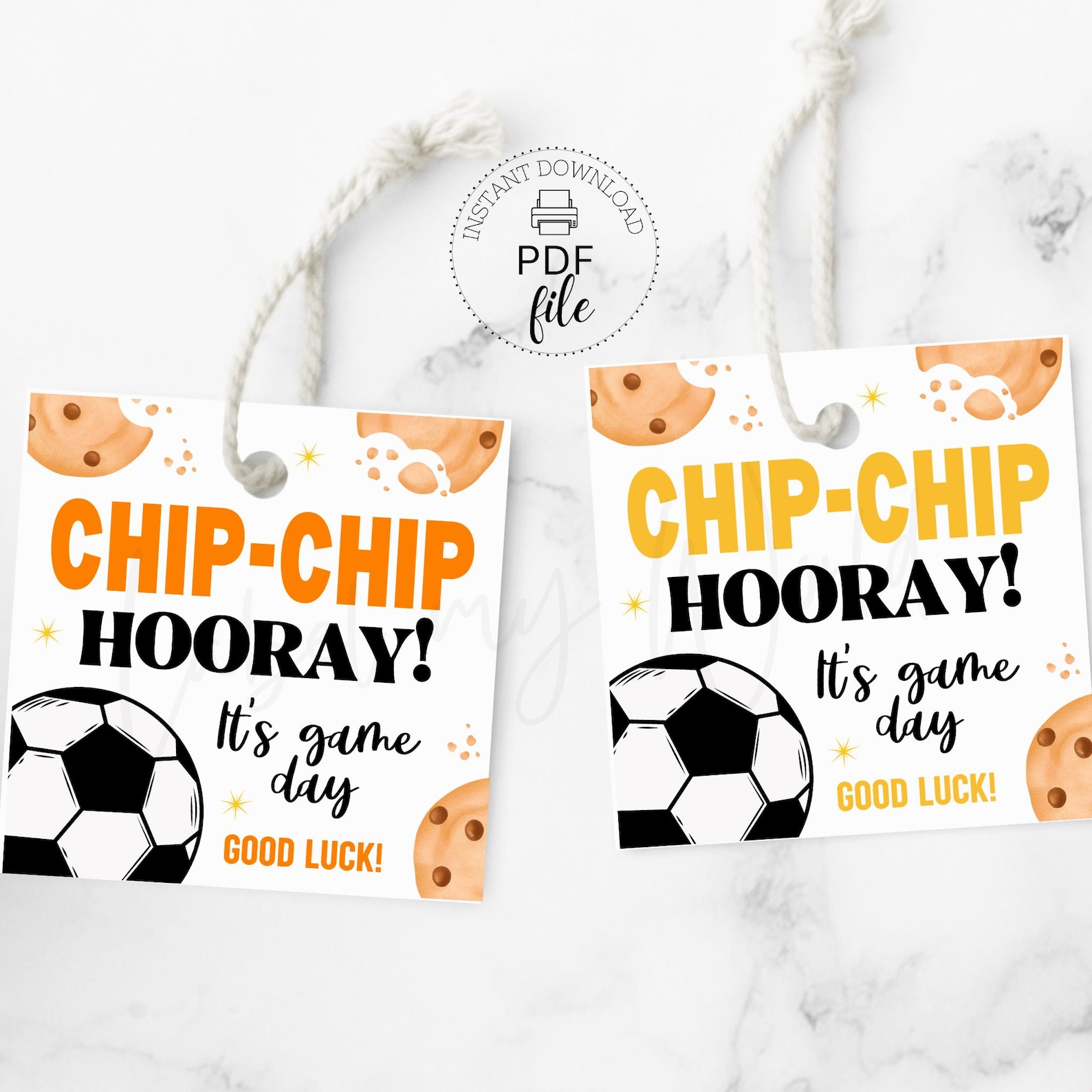 Soccer Chip Chip Hooray It's Game Day Good Luck Gift Tags, Printable ...