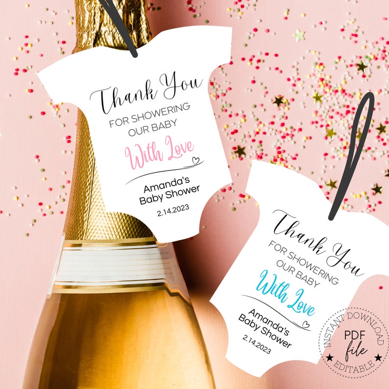 Printable Onesie Favor Tag PDF Template Boy & Girl Baby - Etsy