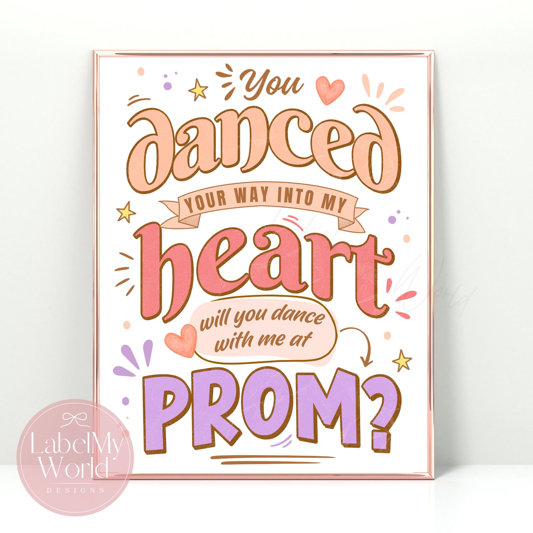 Dancer Promposal Poster, Will You Dance With Me at PROM Sign (PDF + JPG ...