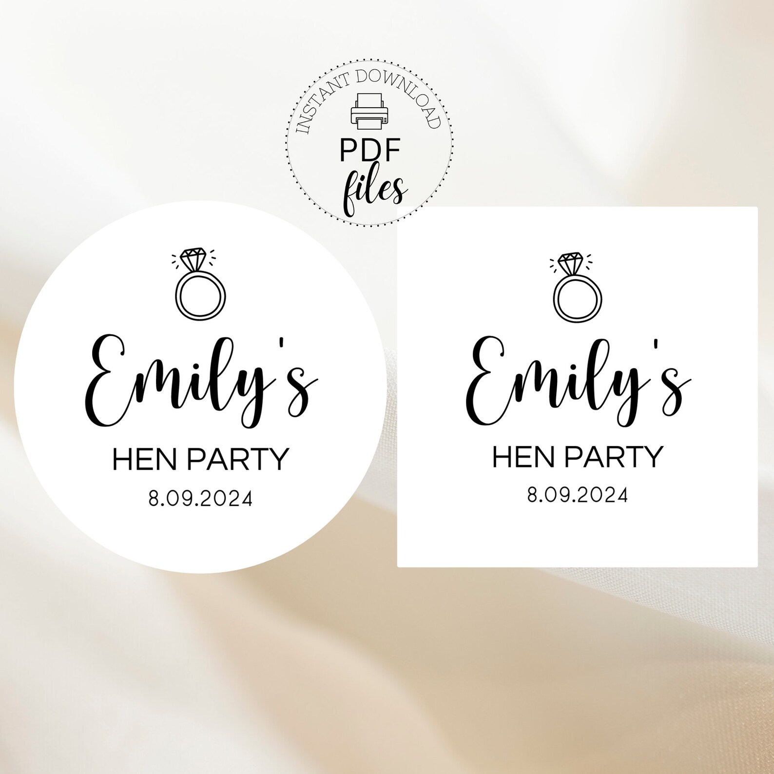 Personalized Hen Party Sticker | Custom Name and Date Bachelorette ...