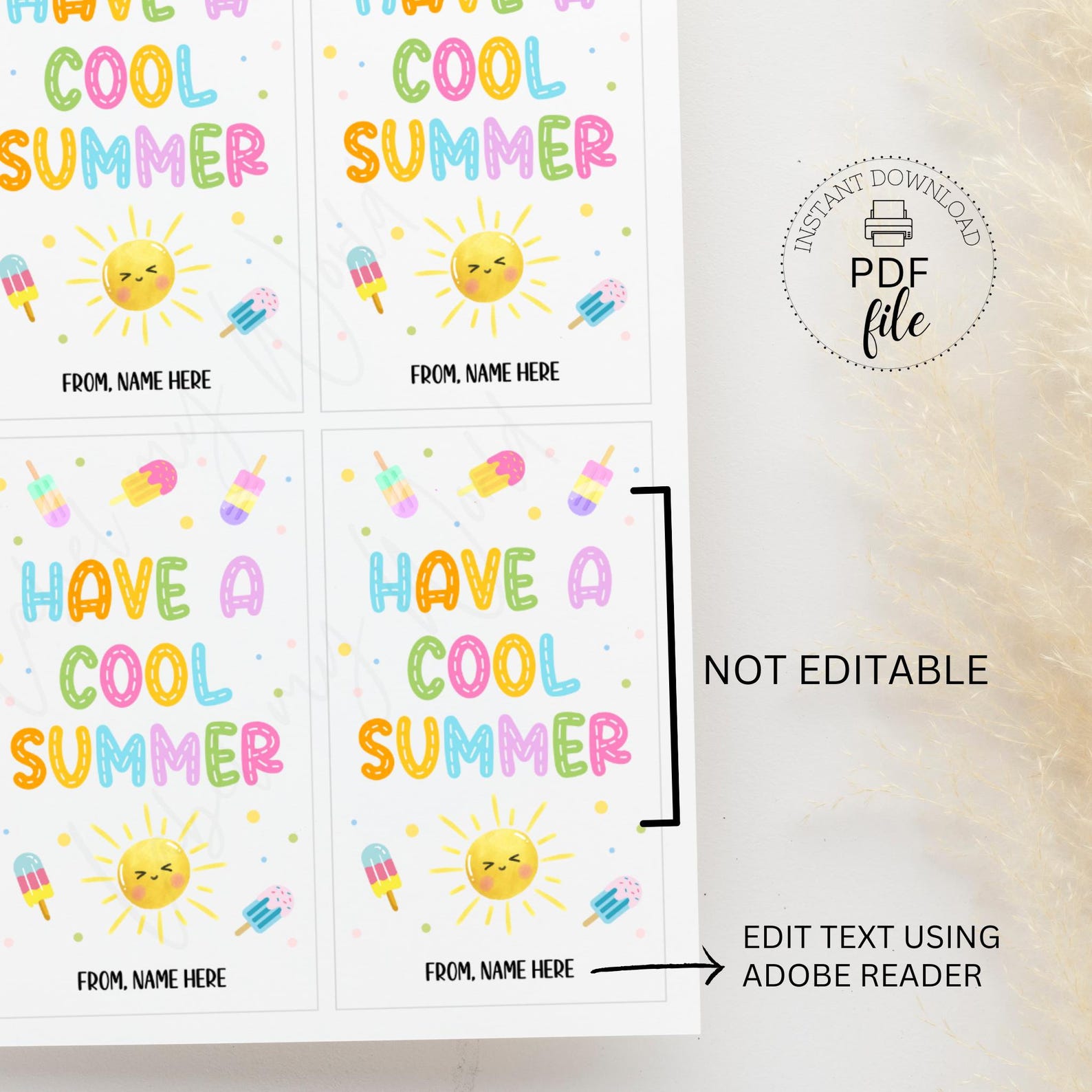 Have a Cool Summer Printable Gift Tag, End of School Year Personalized ...