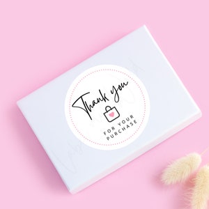 Thank You for Your Purchase Round Labels & Tags, Printable Small ...