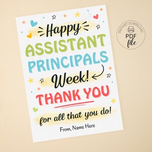 Printable Happy Assistant Principals Week Gift Tag