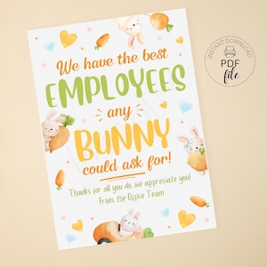 Printable Work Appreciation Easter Gift Tag, We Have the Best Employees ...