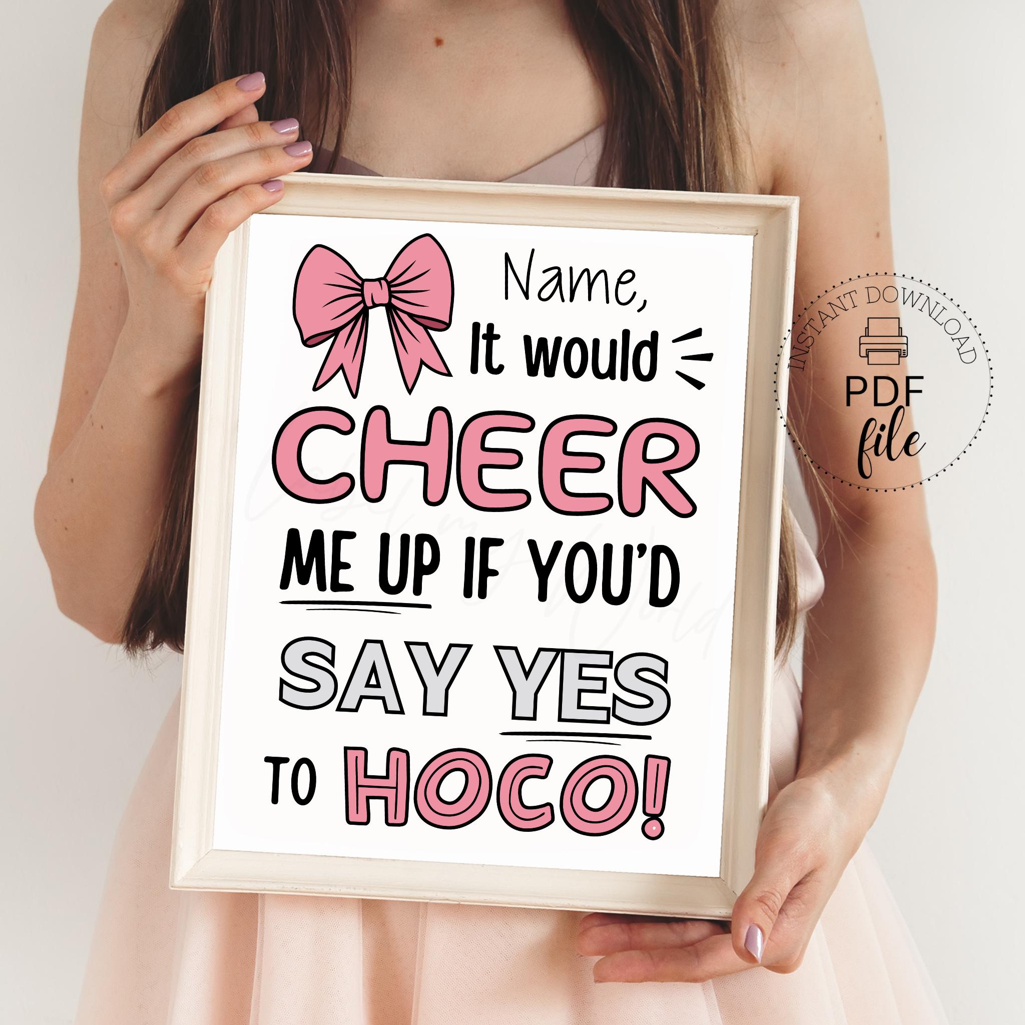 Cheer Me up Homecoming Proposal Sign, Printable Cheerleader HOCO Poster ...