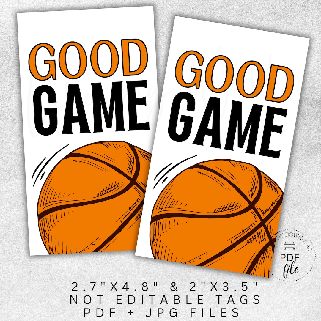 Basketball Testing Tags Printable Basketball Good Game Tags, Basketball Game/tournament Treat ...