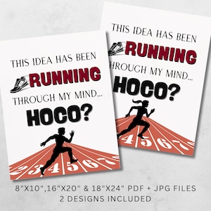 Printable Track and Field Proposal Sign, This Idea Has Been Running Through My Mind... HOCO? Poster 8x10, 16x20 & 18x24 PDFs + JPG Files