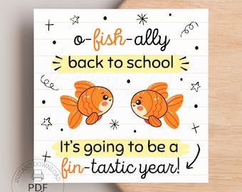 O Fish Ally Back to School Treat Tag, Fin-Tastic Year Classroom Snack Tag (PDF + JPG Download)