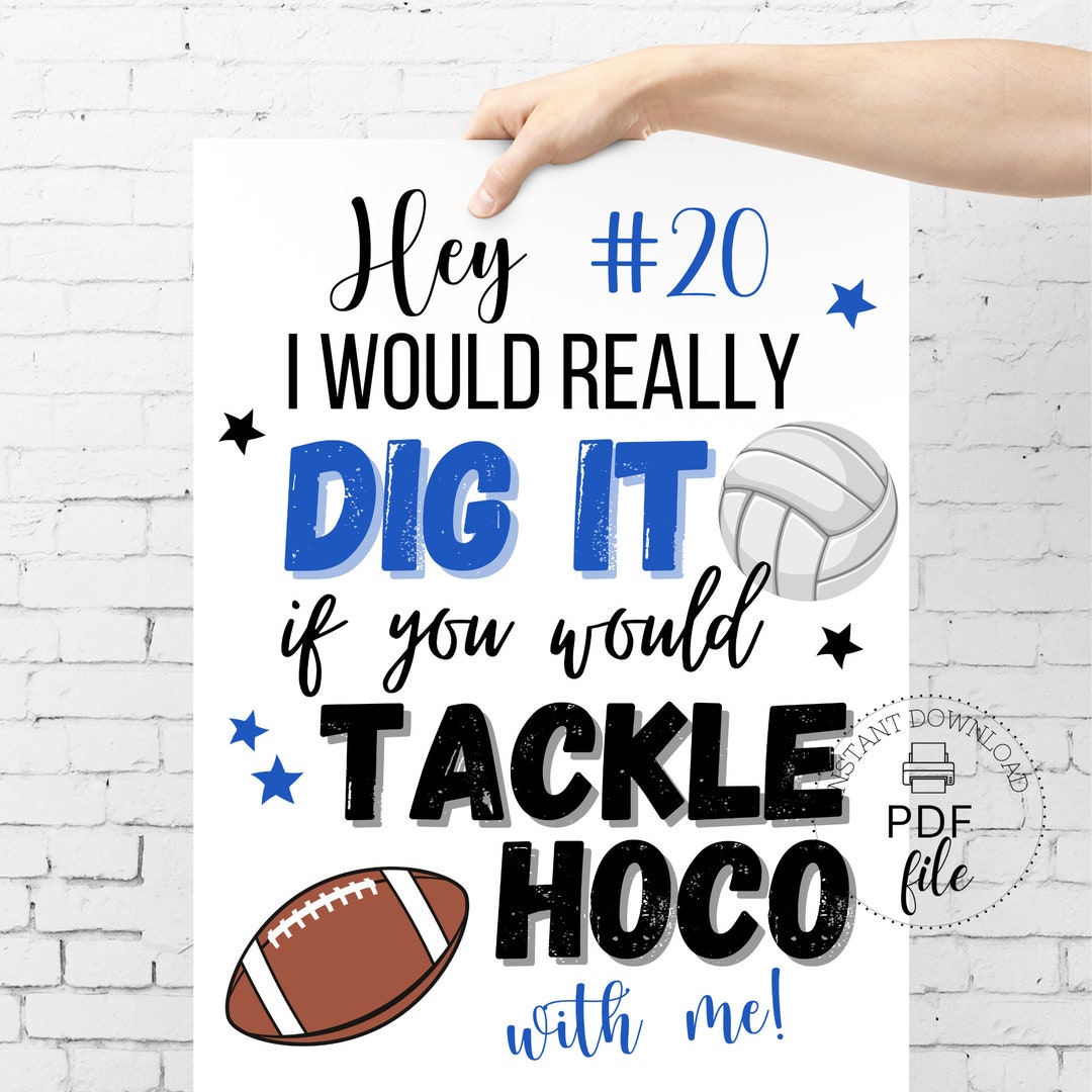 Editable Football & Volleyball Proposal Sign Printable I Would Really