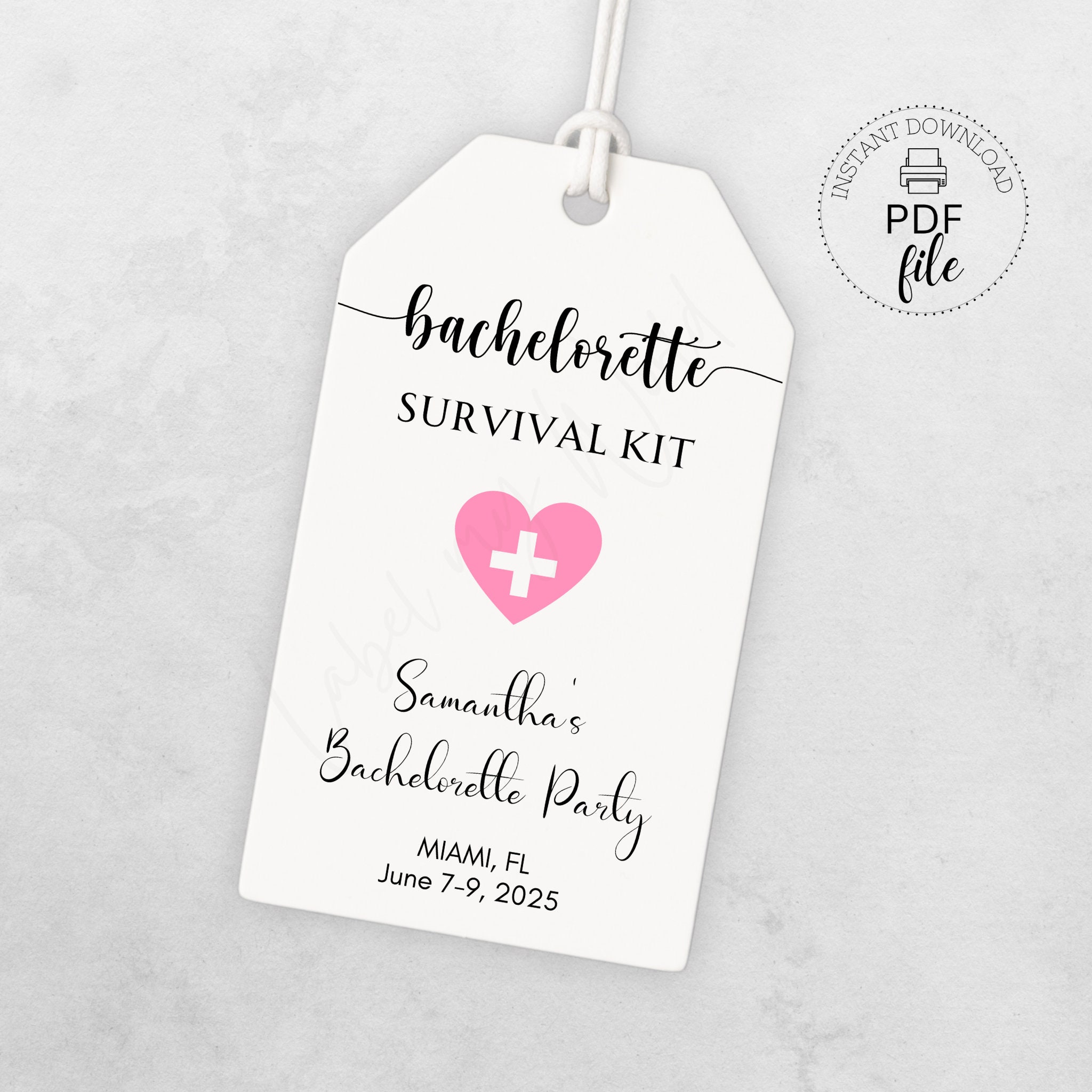 Personalized bachelorette survival kit bags