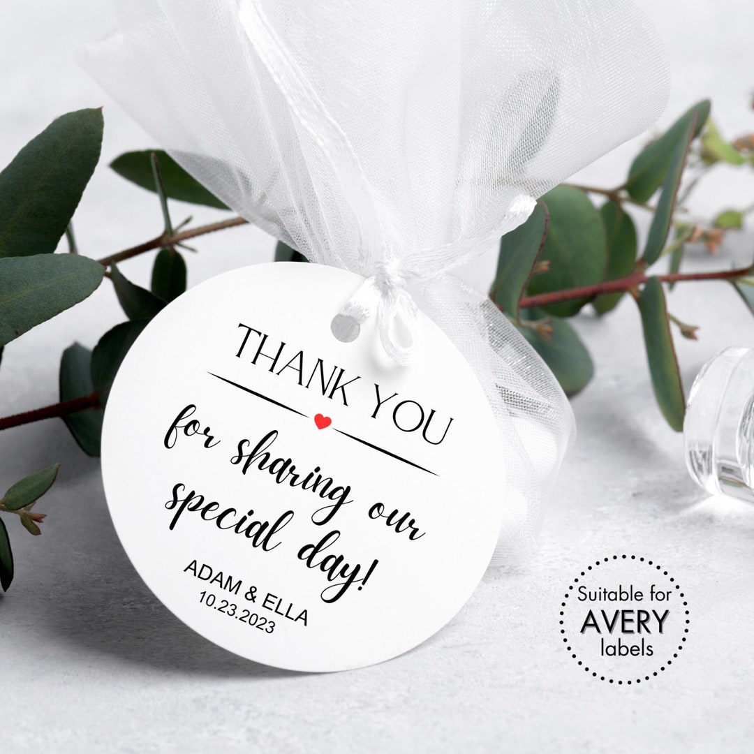 Thank You for Sharing Our Special Day! Editable Round Labels | Custom ...