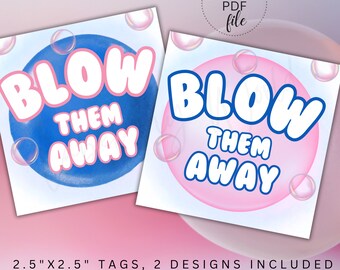 Printable Blow Them Away Tags, Good Luck Favor Tags, Dance/Sports/Gymnastics/Cheer Candy Gift Tags, Instant Download PDF, 2 Designs Included