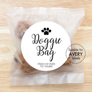 Doggie Bag From Our/My Pup/Pups to Yours! Stickers | 2&quot; Dog Treat Wedding Favors Round Labels/Tags | Printable Stickers | Instant Download