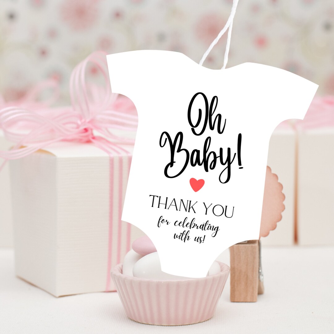Printable Onesie Oh Baby Tag Template | Gender Neutral Thank You Baby ...