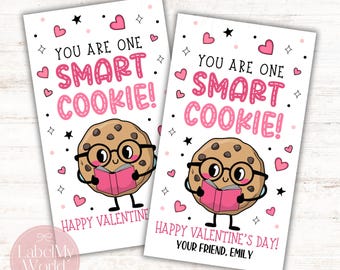 Smart Cookie Valentine Gift Tag, Printable Valentine’s Day Treat Tags